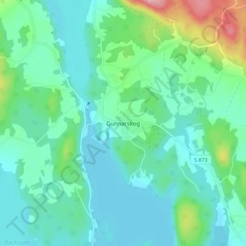 Carte topographique Gunnarskog, altitude, relief