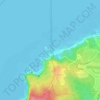 Carte topographique Morro Dois Irmãos, altitude, relief