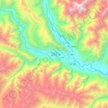 Carte topographique Gilgit, altitude, relief