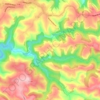 Carte topographique Margou, altitude, relief