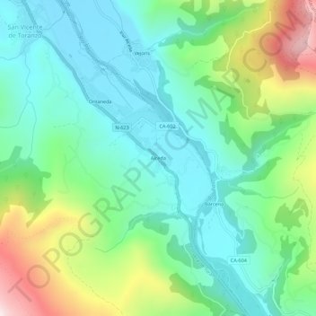 Carte topographique Alceda, altitude, relief