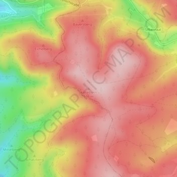 Carte topographique Kalteborn, altitude, relief