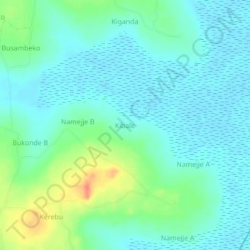 Carte topographique Kibale, altitude, relief