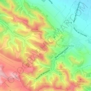 Carte topographique Chemin de la Tuilerie, altitude, relief