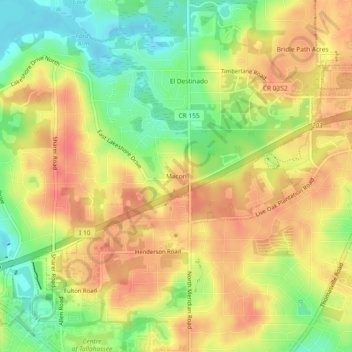 Carte topographique Macon, altitude, relief
