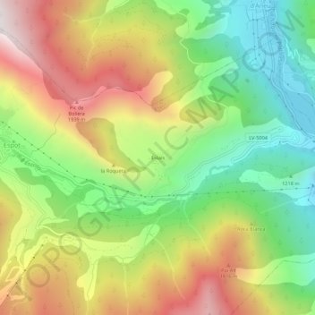 Carte topographique Estaís, altitude, relief