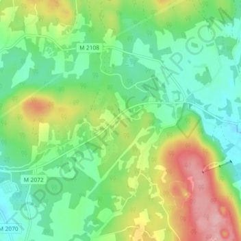 Carte topographique Bonnslätt, altitude, relief