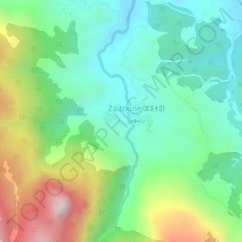 Carte topographique Aïn Zarka, altitude, relief