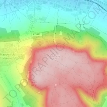 Carte topographique Zundelberg, altitude, relief