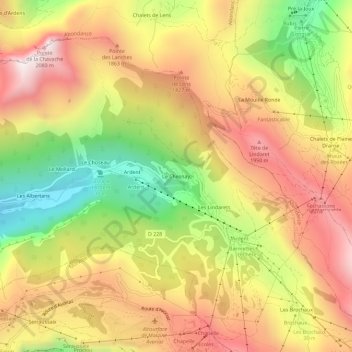 Carte topographique Le Chesnay, altitude, relief