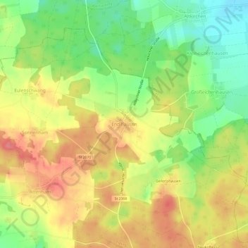 Carte topographique Endlhausen, altitude, relief