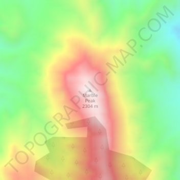 Carte topographique Marble Peak, altitude, relief