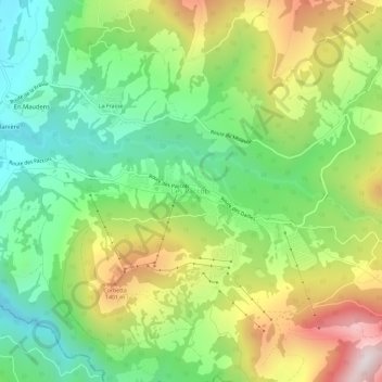 Carte topographique Les Paccots, altitude, relief