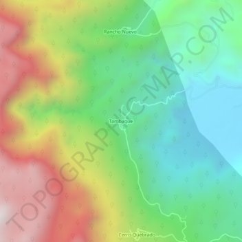 Carte topographique Tambaque, altitude, relief