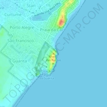 Carte topographique Morro das Furnas, altitude, relief