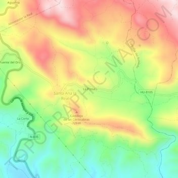 Carte topographique La Presa, altitude, relief