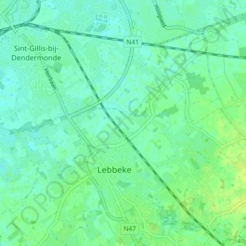 Carte topographique Duivekeet, altitude, relief