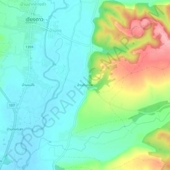 Carte topographique Ban Tin Doi, altitude, relief