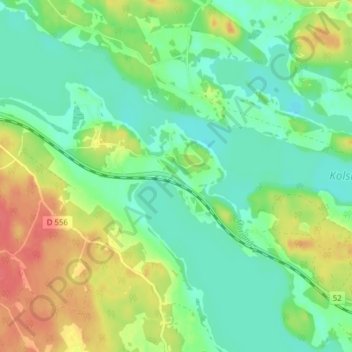 Carte topographique Viala, altitude, relief