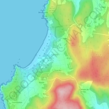 Carte topographique Castrexe, altitude, relief