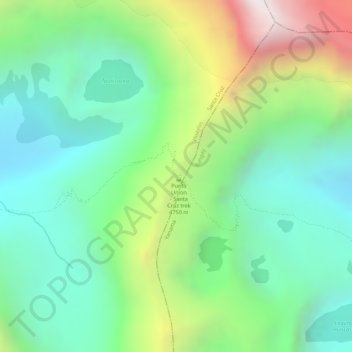 Carte topographique Punta Union, altitude, relief