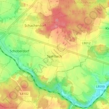 Carte topographique Sparbach, altitude, relief