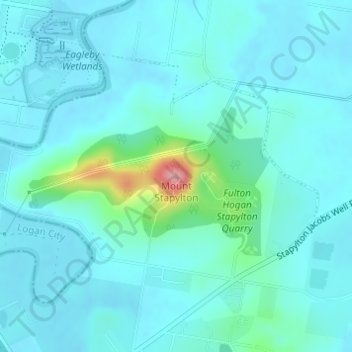 Carte topographique Mount Stapylton, altitude, relief