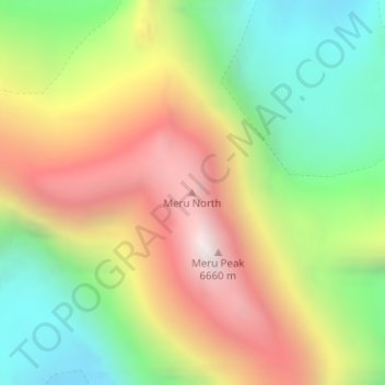 Carte topographique Meru North, altitude, relief