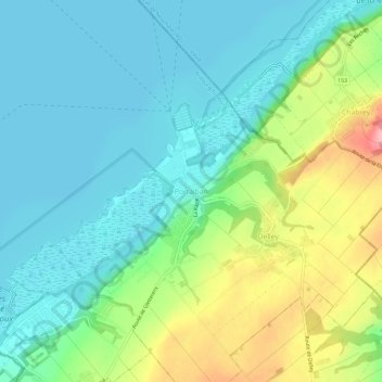 Carte topographique Portalban, altitude, relief