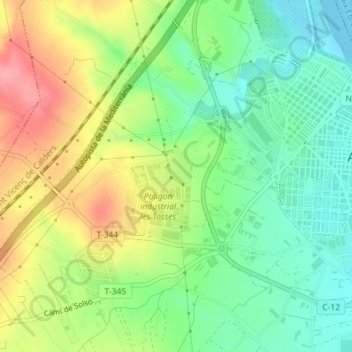 Carte topographique Tosses, altitude, relief