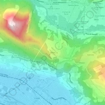 Carte topographique Presles, altitude, relief