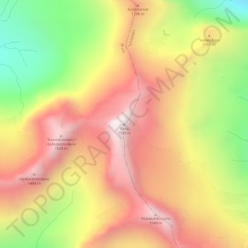 Carte topographique Råna, altitude, relief