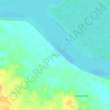 Carte topographique Yarina, altitude, relief