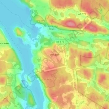 Carte topographique Viksäter, altitude, relief