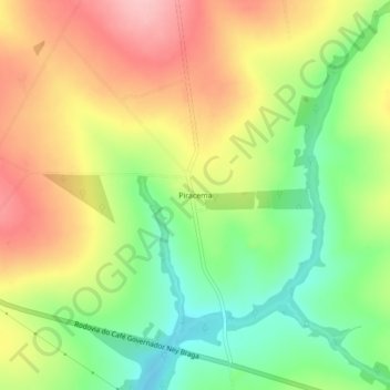 Carte topographique Piracema, altitude, relief