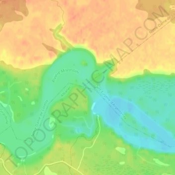 Carte topographique Neuvième Chute, altitude, relief