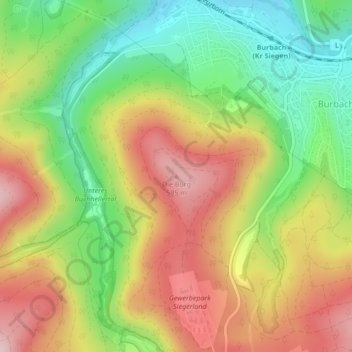 Carte topographique Die Burg, altitude, relief