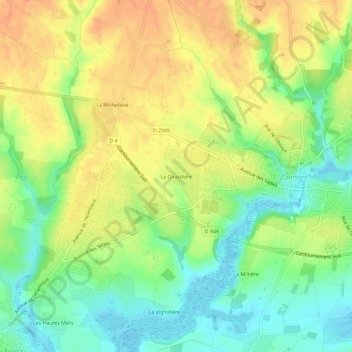 Carte topographique La Girardière, altitude, relief