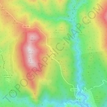 Carte topographique Corralejo, altitude, relief