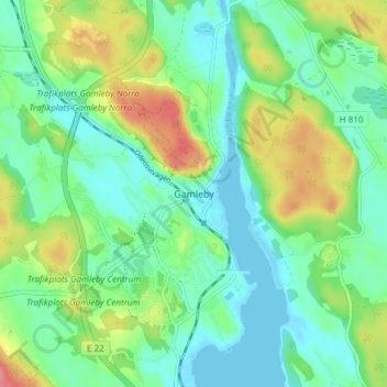 Carte topographique Gamleby, altitude, relief