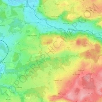 Carte topographique Lengatz, altitude, relief