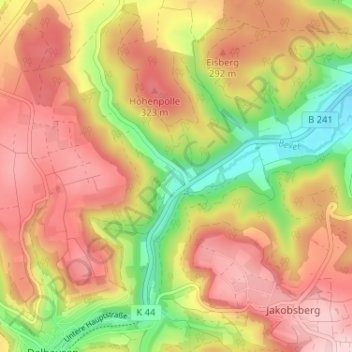 Carte topographique Roggenthal, altitude, relief