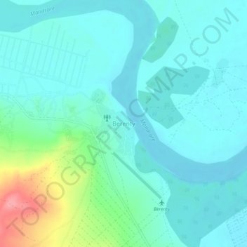 Carte topographique Berenty, altitude, relief