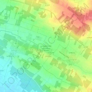 Carte topographique La Bonne Année, altitude, relief