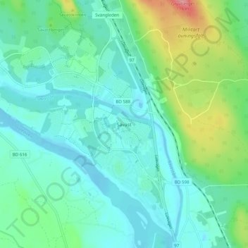 Carte topographique Sävast, altitude, relief