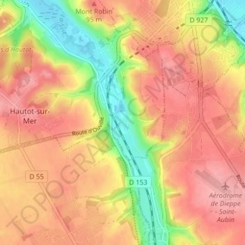 Carte topographique Le Plessis, altitude, relief
