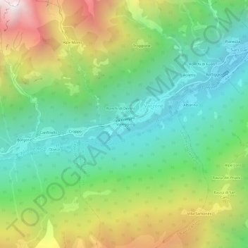 Carte topographique Valleggio, altitude, relief