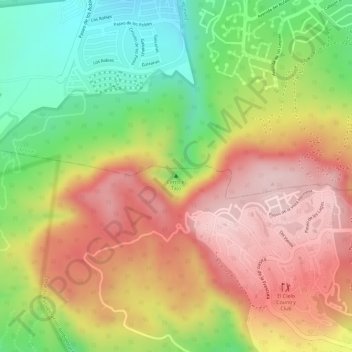 Carte topographique Cerro el Tajo, altitude, relief