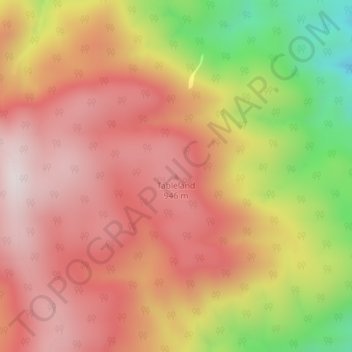 Carte topographique Tableland, altitude, relief