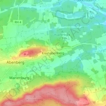 Carte topographique Kleinabenberg, altitude, relief
